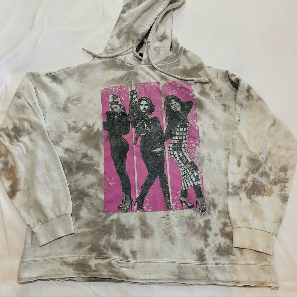 SELENA 🎤Tie-Dye Graphic Hoodie Official Selena Merchandise Sz XL LOOSE FIT